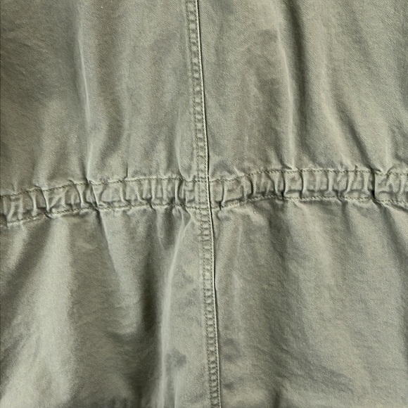 LOFT Outlet Embroidered Utility Jacket Sz M Green Drawstring Zip/Snap Front - Picture 7 of 13